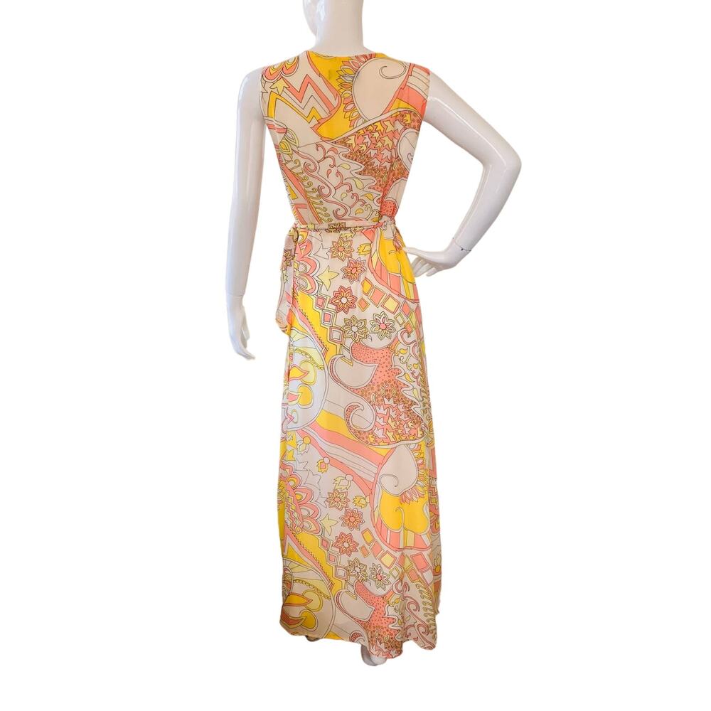 ModCloth Yellow Peach Wrap Maxi Dress XL - Picture 2 of 5